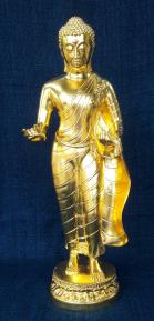 พระเครื่อง  พระพุทธรูปหล่อศิลปะทวารวดี ปิดทองคำแท้ทั้งองค์ สูง 12 นิ้ว พุทธาภิเษก ณ 